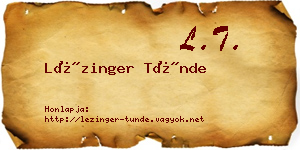 Lézinger Tünde névjegykártya